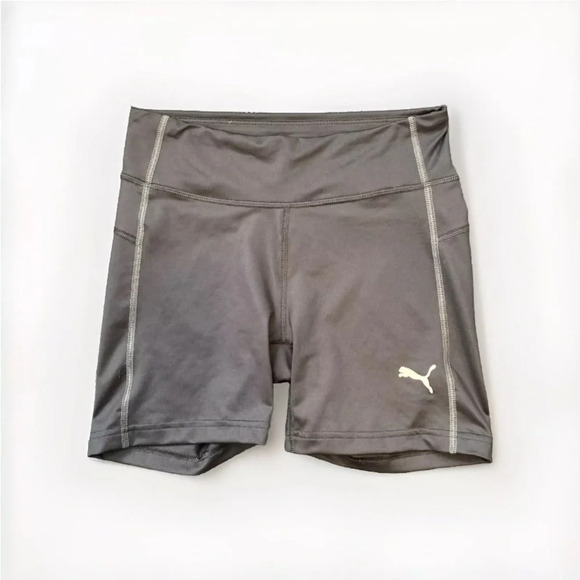 NWT Puma Women's Black Logo Stretch Cleverdry Tech Fitness Shorts Size Large - Picture 2 of 13